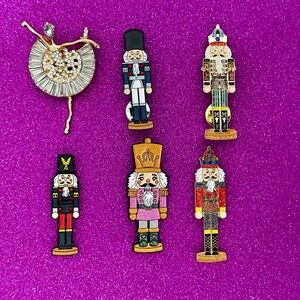 Nutcracker and Ballerina Pin and Brooch Set of 6